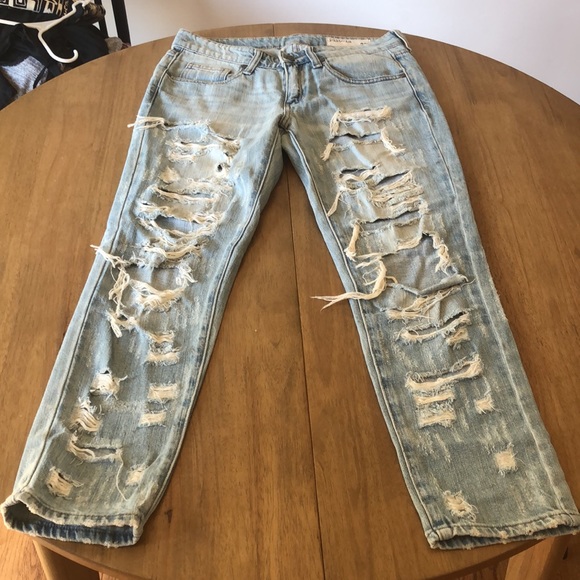 Pistola, distressed mid rise jeans, light wash, size 25 - Picture 3 of 4